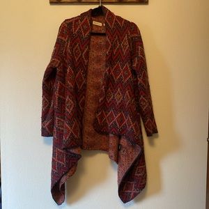 Anthropologie Sleeping on Snow Cozy Boho Print Knit Wool and Alpaca Cardigan